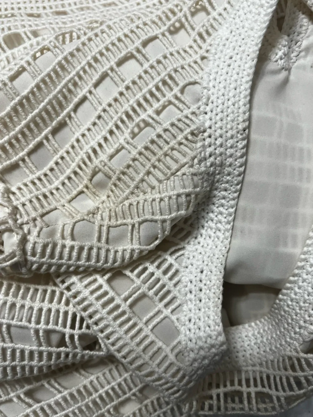 Tory Burch Dress Crochet Lace Lined Pencil Ivory Off White Medium